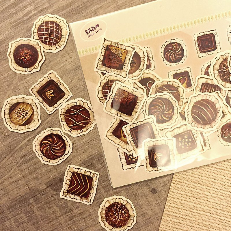 [Food Season] Chocolate Sticker Set - สติกเกอร์ - กระดาษ สีนำ้ตาล