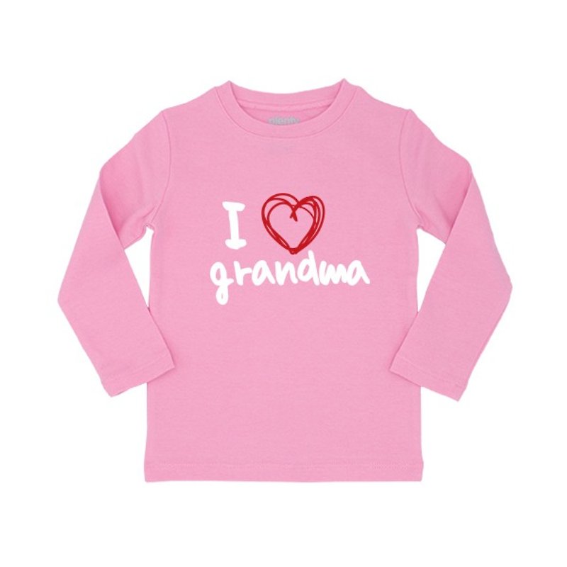 Long sleeved child T Tshirt I love grandma - เสื้อยืด - ผ้าฝ้าย/ผ้าลินิน 