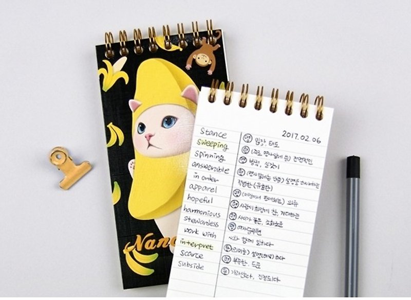 JETOY、甘い猫ポケットノート（チェックリスト）_Nana choo J1704306 - ノート・手帳 - 紙 イエロー