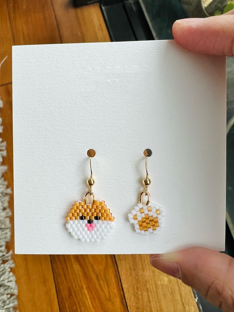 Shiba seed Beads Earrings | 925 Serling Ear Hooks or studs - Earrings & Clip-ons - Other Materials Multicolor