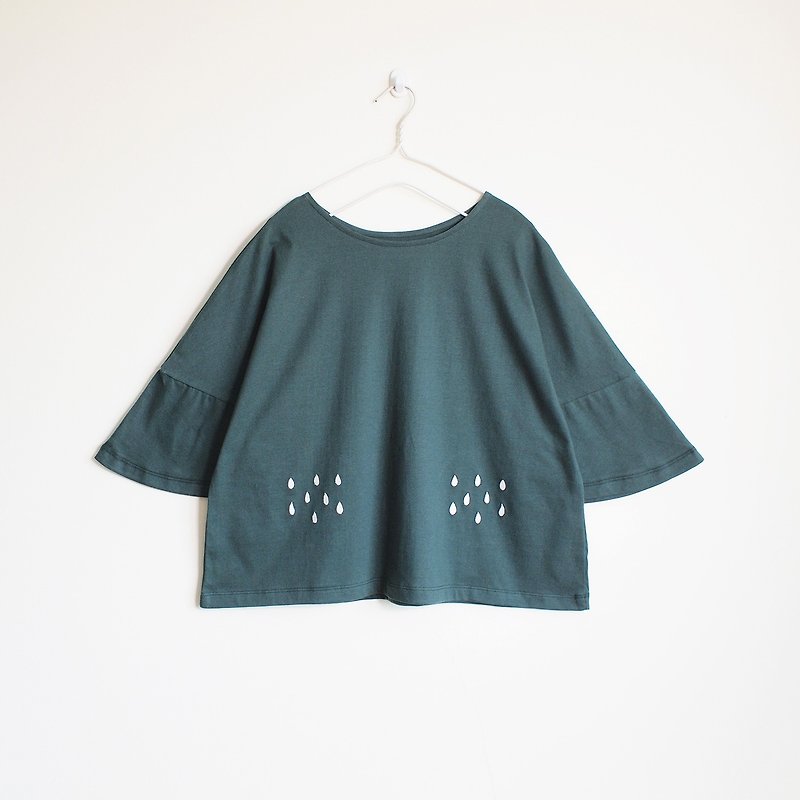rainy blouse : green - Women's Tops - Cotton & Hemp Green