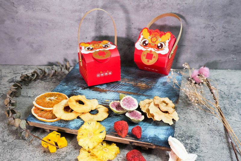 [Heguo] Year of the Dragon Lucky and Blessing Small Suitcase (handle style) (6 pieces) - ผลไม้อบแห้ง - วัสดุอื่นๆ ขาว