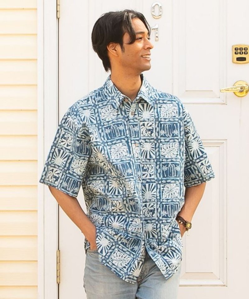 【熱門預購】畫布上的夏威夷熱帶圖騰印花休閒襯衫(2色)4CG-5205 - 男襯衫/休閒襯衫 - 其他材質 