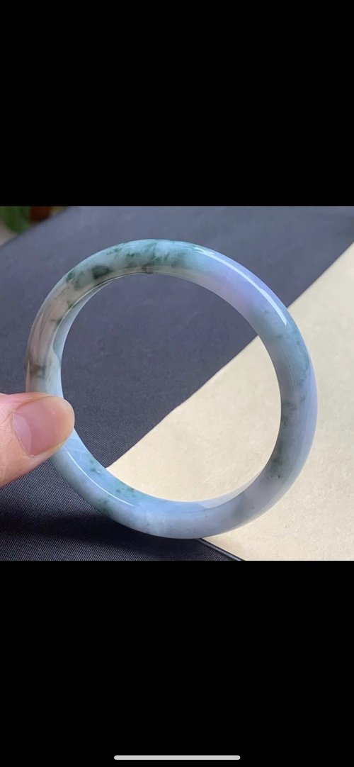 Good Morning Studio 翡翠天然翡翠玉鐲 A玉手鐲玉鈪 • 紫藍飄花翡翠圓鐲