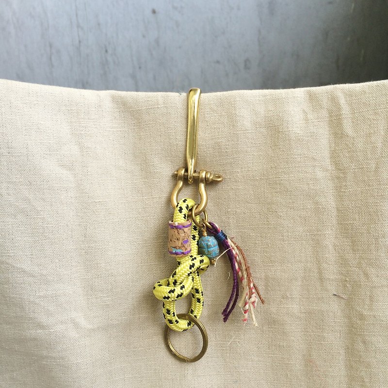 Ethnic climbing rope key chain~ Valentine's Day gift birthday present Christmas gifts Natural wire. Indian. - Other - Other Materials Yellow