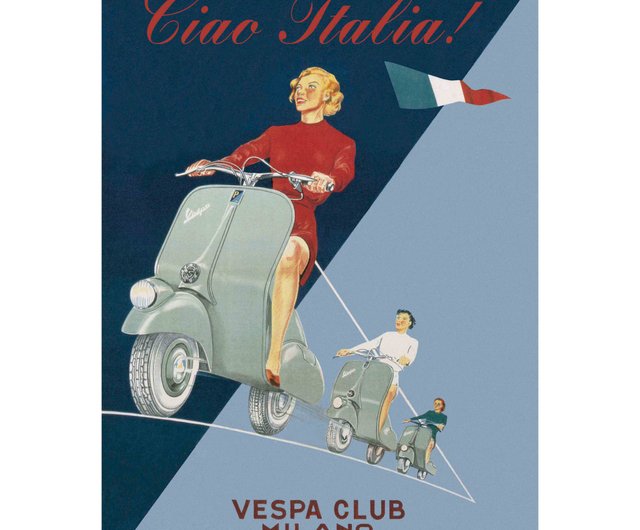 イタリア IFI ポスター Vespa レトロ広告 - ショップ Istituto