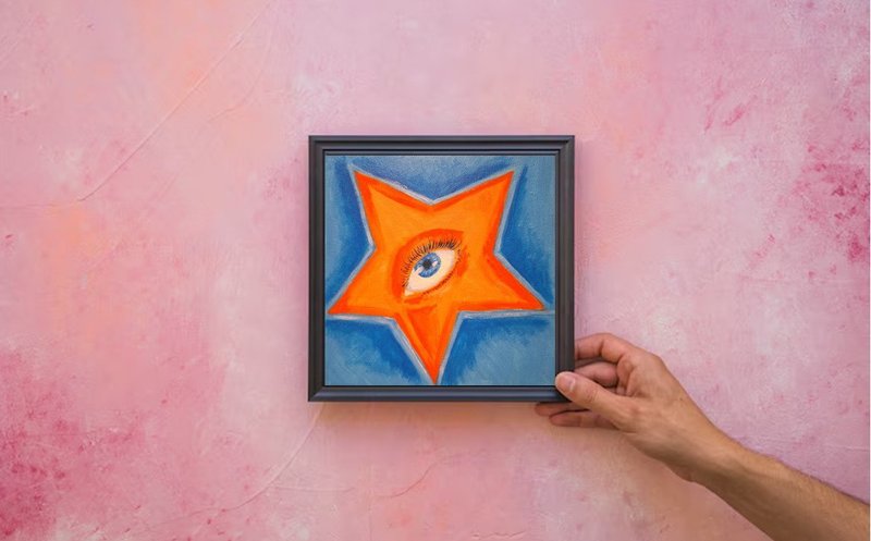 Wall Decoration Painting Star with Eye Modern Art Acrylic - 壁貼/牆壁裝飾 - 其他材質 多色