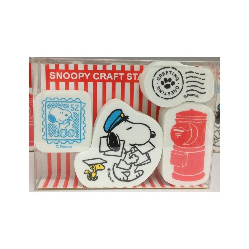 [KODOMO NO KAO] Snoopy New Year Sponge Stamp Group Postman - ตราปั๊ม/สแตมป์/หมึก - ไม้ 