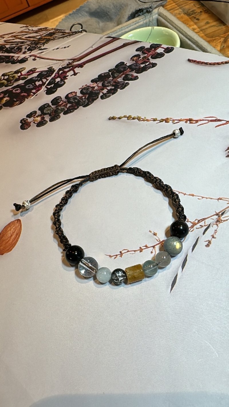 Energy crystal Wax thread weaving - Bracelets - Crystal Orange