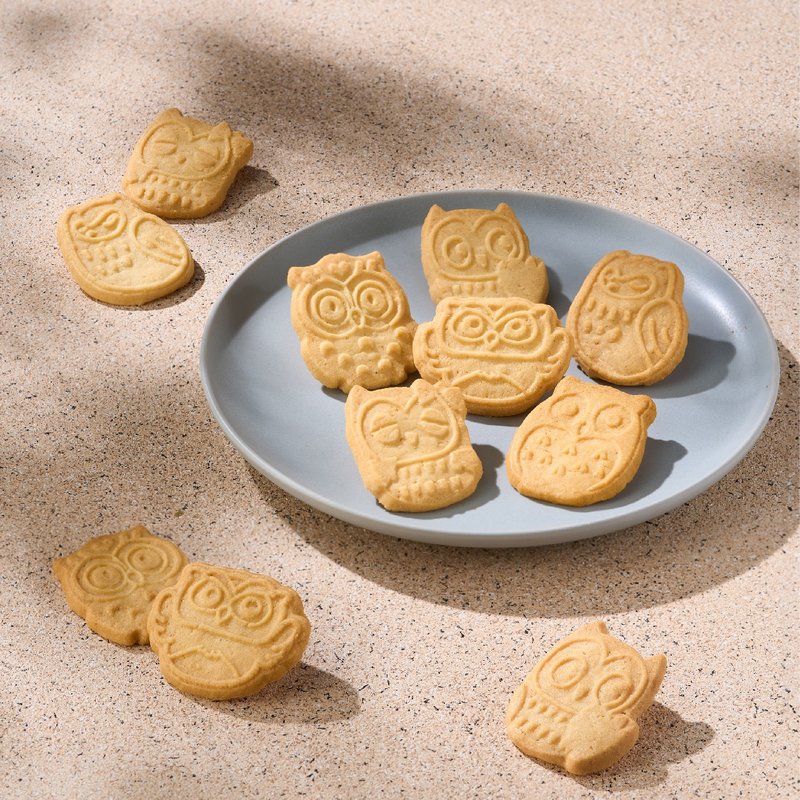 貓頭鷹造型牛奶餅乾220g  Milk Cookie (裸餅入夾鏈袋) - 零食/點心 - 新鮮食材 橘色