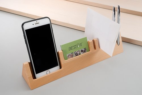 Bestar 木質文具禮品 三角形 桌上型收納座 多功能手機架
