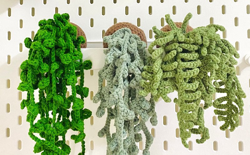 Crochet Plant Series/ Air Moss Ball - ตกแต่งต้นไม้ - ผ้าฝ้าย/ผ้าลินิน สีเขียว