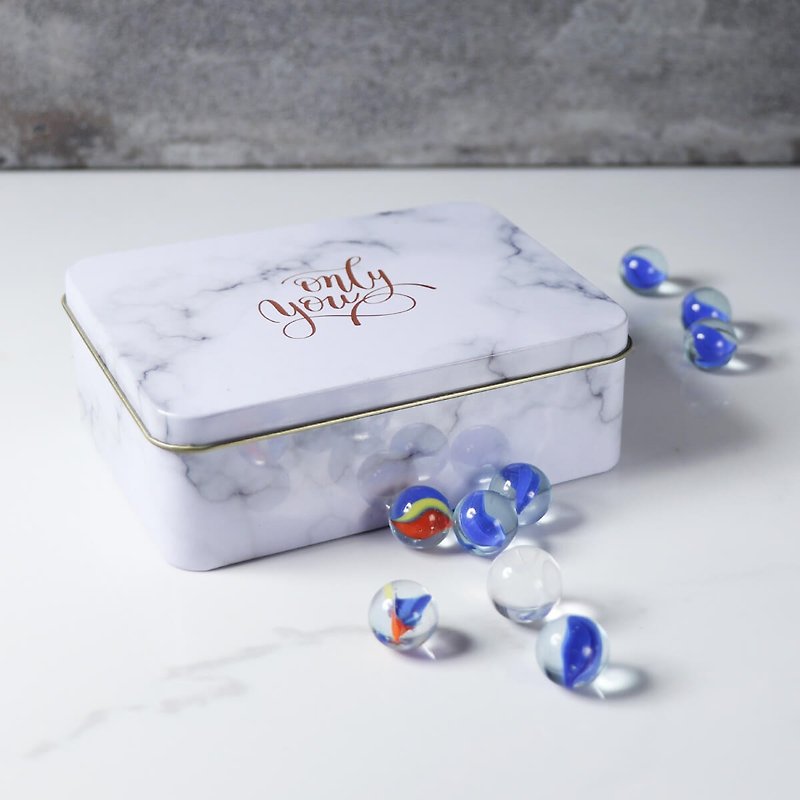 Your name girl marble box glass marble carving Christmas custom - Board Games & Toys - Glass Gray