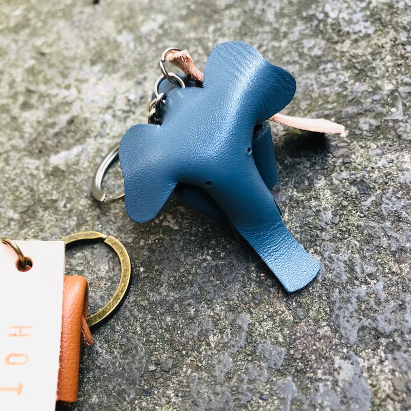 One into the small elephant key ring elephant key ring custom wedding small things sniffing leather hand made - ที่ห้อยกุญแจ - หนังแท้ หลากหลายสี