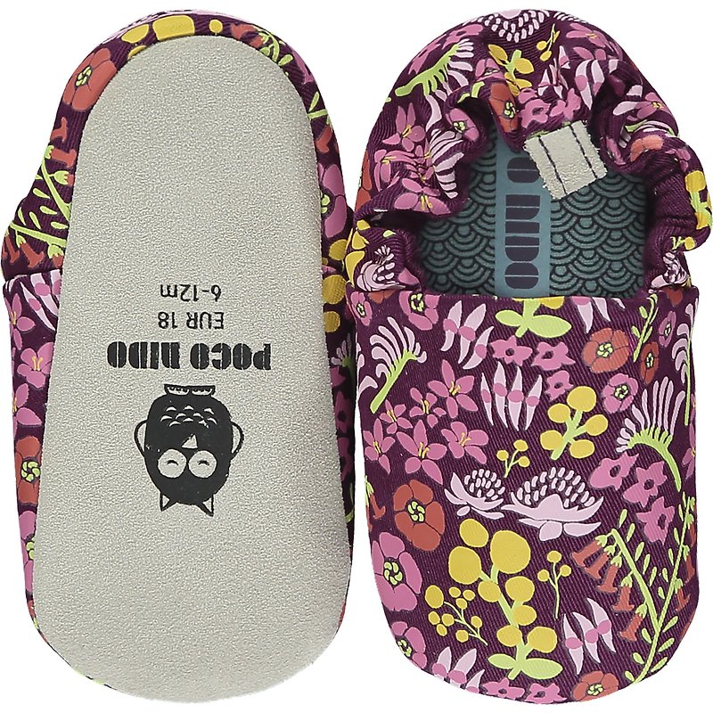 Poco Nido (英國) 嬰兒 BB鞋 學行/學步鞋仔 -  澳洲花 紫色 - 嬰兒鞋/學步鞋 - 棉．麻 