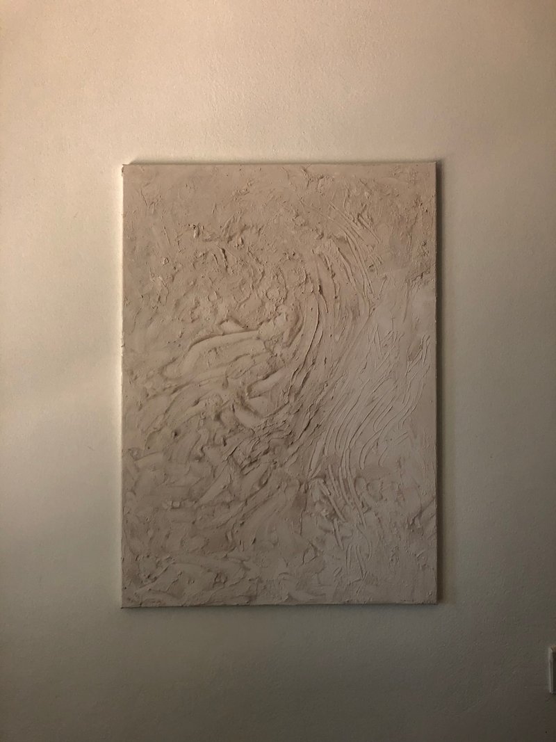 White abstract clay painting - 壁貼/牆壁裝飾 - 其他材質 白色