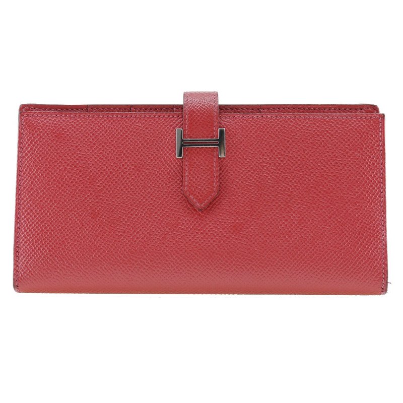 【日本直送】エルメス HERMES ベアンスフレ 長財布 ヴォーエプソン 赤  レディース【中古】 - 錢包/皮夾/長短夾 - 真皮 紅色