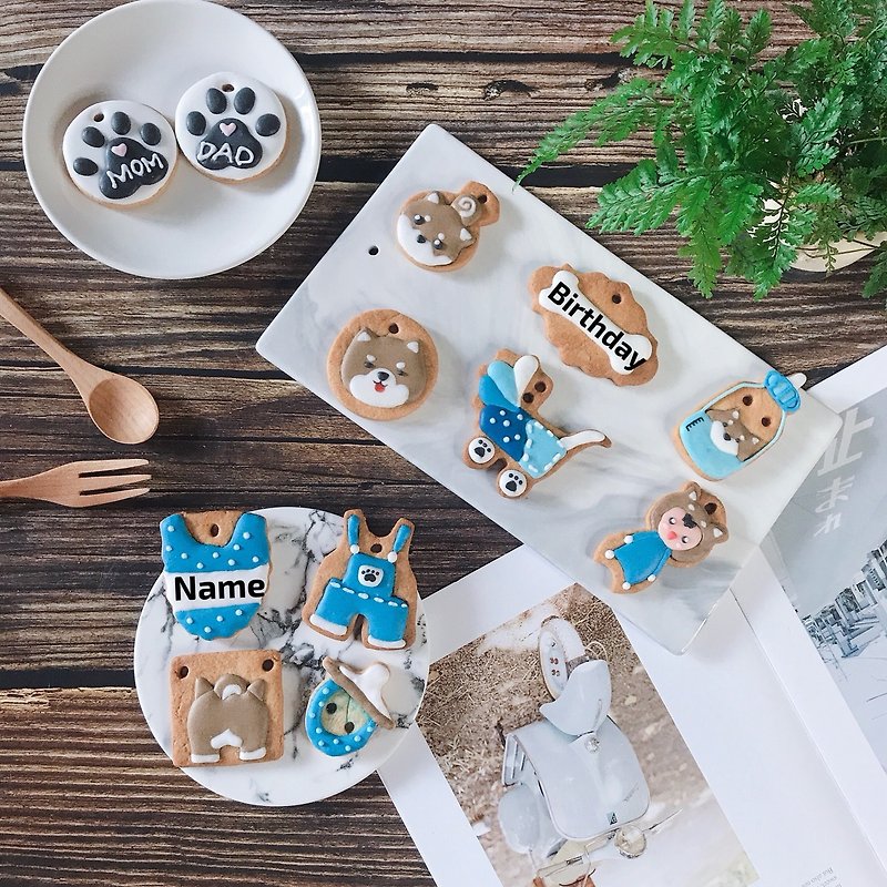 Dog Baby Recipe Biscuits Frosted Cookies 6 Pieces - ผ้ากันเปื้อน - อาหารสด 