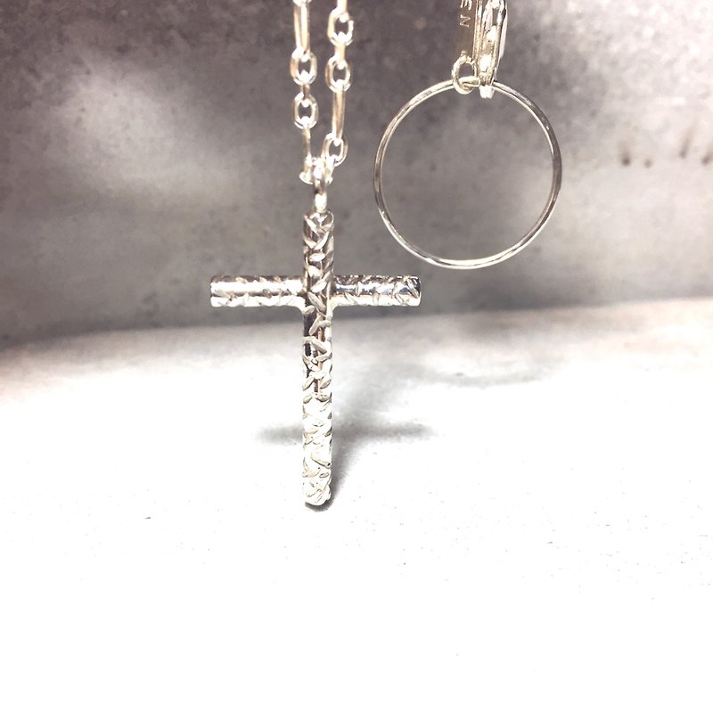MIH Metalwork Jewelry | Precious Cross 925 Sterling Silver Necklace - สร้อยคอ - เงินแท้ สีเงิน
