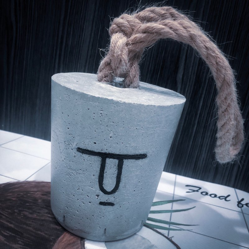 Cement door stop pure color double-sided expression Linen portable - เฟอร์นิเจอร์อื่น ๆ - ปูน สีเทา