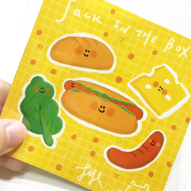 Jack in the box 趣味熱狗堡刀模貼紙 - 貼紙 - 紙 