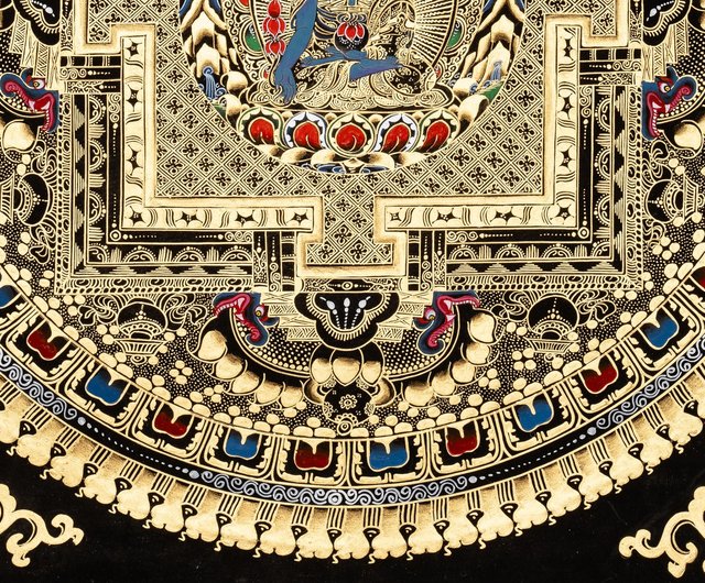 薬師如来マントラ曼荼羅タングカアート - ショップ Boudha Stupa