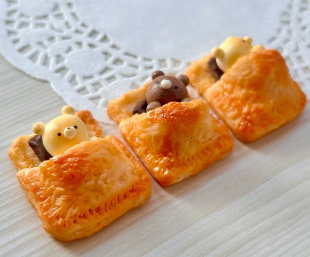 ②　くまのハンバーガーセット　マグネット　フェイクフード　フェイクスイーツ スクイーズ パン ハンバーガー マグネット付 食品サンプル おもちゃ