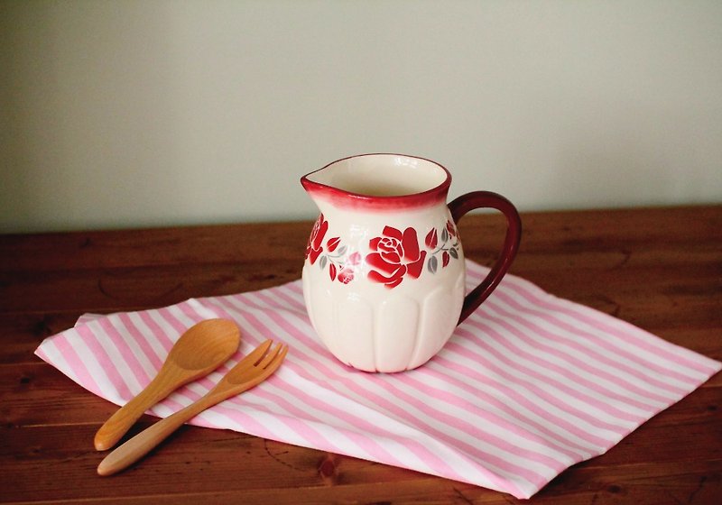 France imported design efya Lisette retro series rose kettle vase milk pot - เครื่องครัว - ดินเผา 
