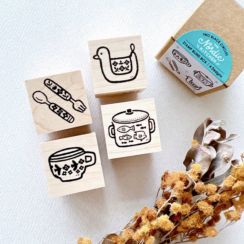 【THE NORDIC KITCHEN】Machine-made stamp blind box/ 4 designs - Stamps & Stamp Pads - Rubber 