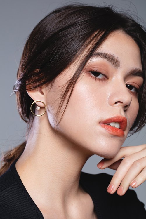 Miss Mos Accessories 925純銀天然珍珠耳環-Circle
