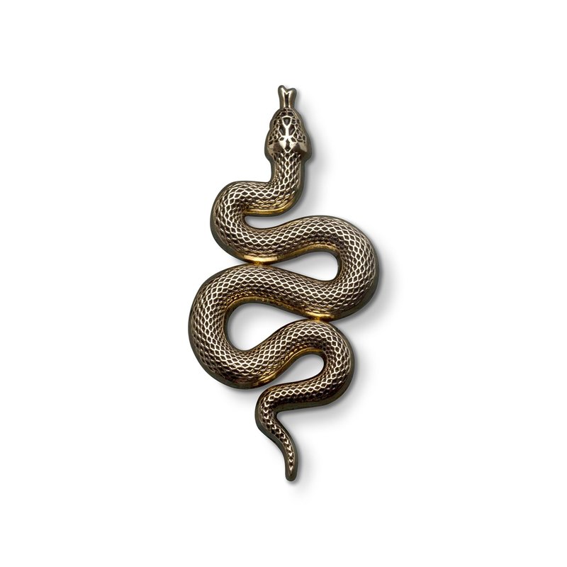Golden Pin Snake - 徽章/別針 - 琺瑯 金色