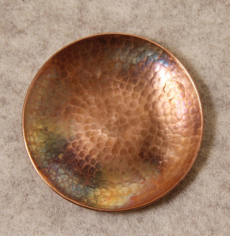 High-temperature-burning Bronze hand-forged round coasters in a set of 6 (8cm) - Coasters - Copper & Brass Brown