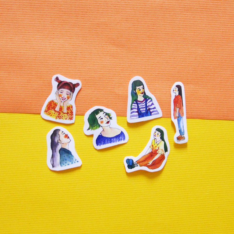 [Group] girl sticker girl sticker / PDA good helper - Stickers - Paper Pink