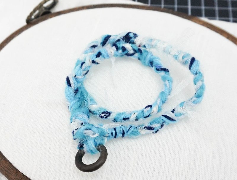 Hand ring | spray name - Bracelets - Other Materials Blue