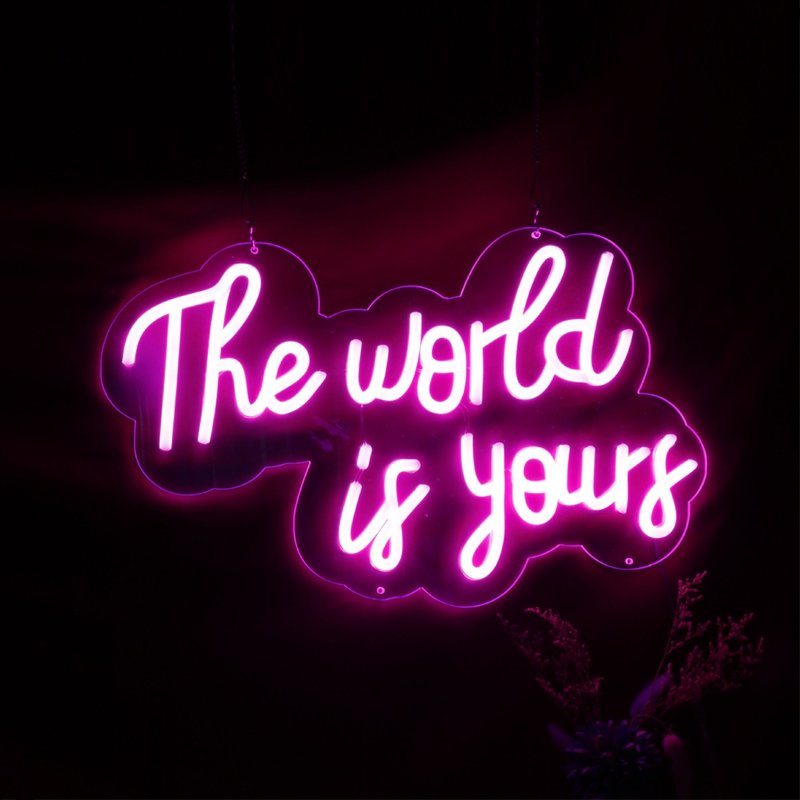 The world is yours LED Neon Sign - โคมไฟ - อะคริลิค สีใส