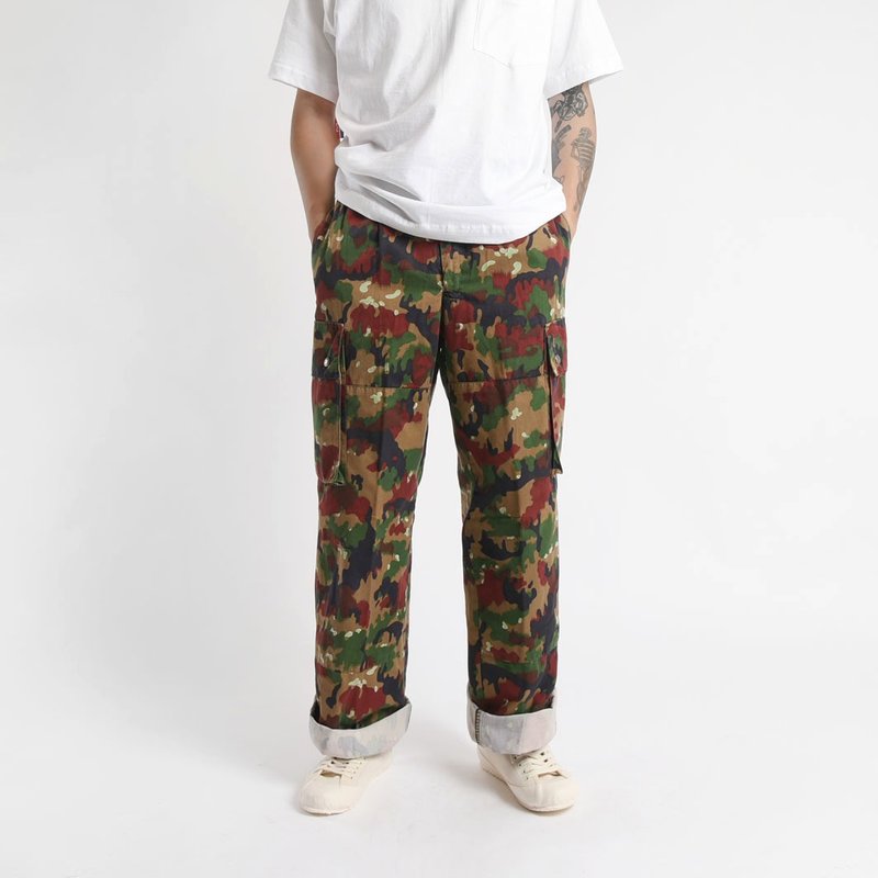 瑞士軍公發血腥迷彩軍褲 / Vintage 古著 - 男長褲/休閒褲 - 其他材質 多色