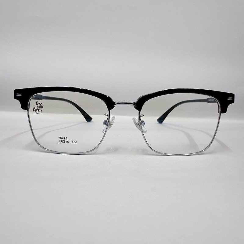 The highest grade UV420 blue light filter 0 degree glasses on the site│Brow Frame Alloy Personalized Face Shaping Series Model A - กรอบแว่นตา - โลหะ สีเงิน