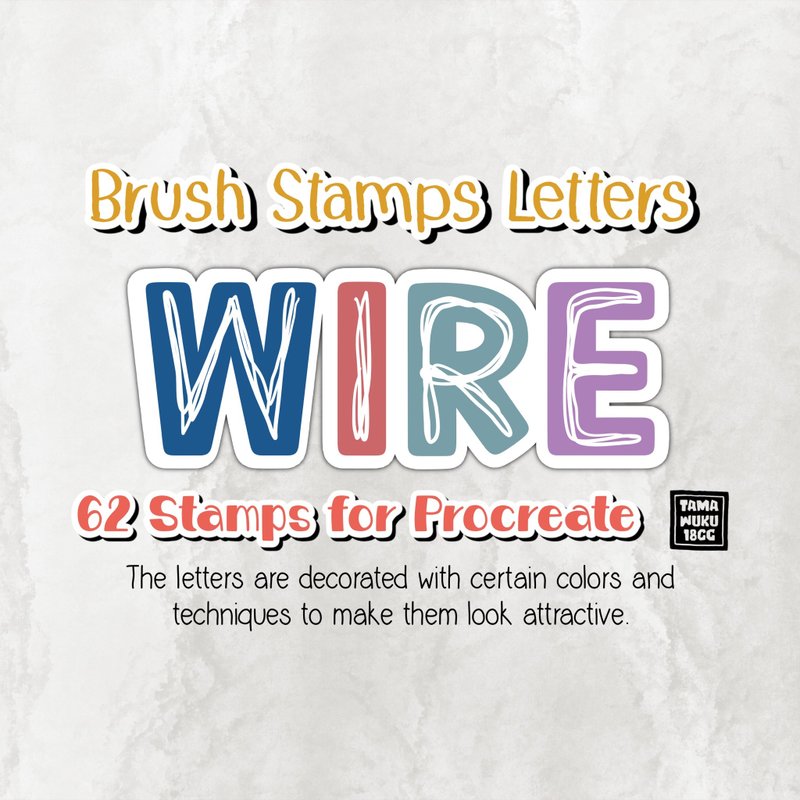 Wire Letters Procreate Brush Stamp - 其他數位設計 - 其他材質 