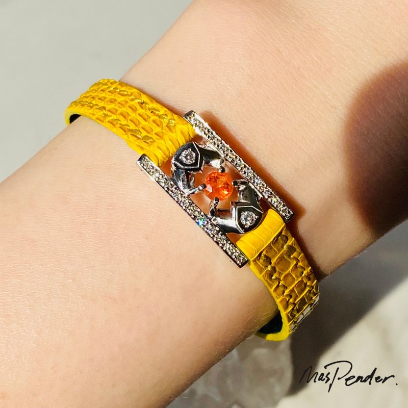 M-Leather Emblem ELEGANT DIAMOND トリプライト - 手鍊/手環 - 寶石 黃色