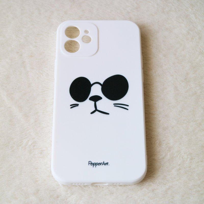 PepperAntメガネ猫猫iPhoneケース - スマホケース - プラスチック ホワイト