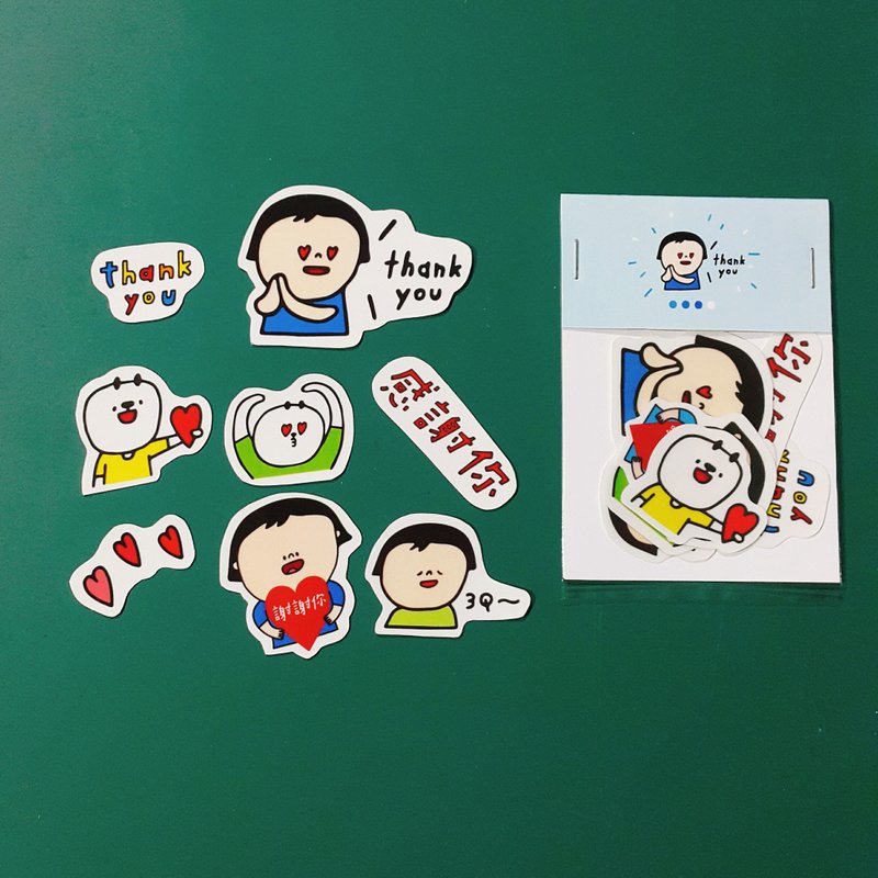 謝謝你 / 貼紙包 - 貼紙 - 紙 藍色