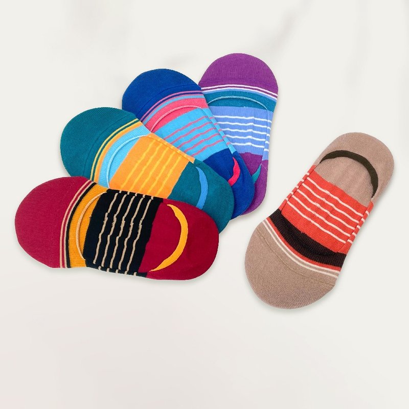 淺口條紋隱形襪 - 襪子 - 棉．麻 多色