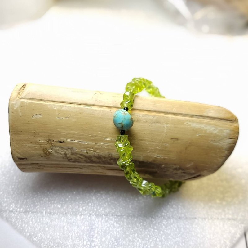 Semi-Precious Stones Bracelets Green - Natural Peridot Turquoise Blue & Green Original Bracelet