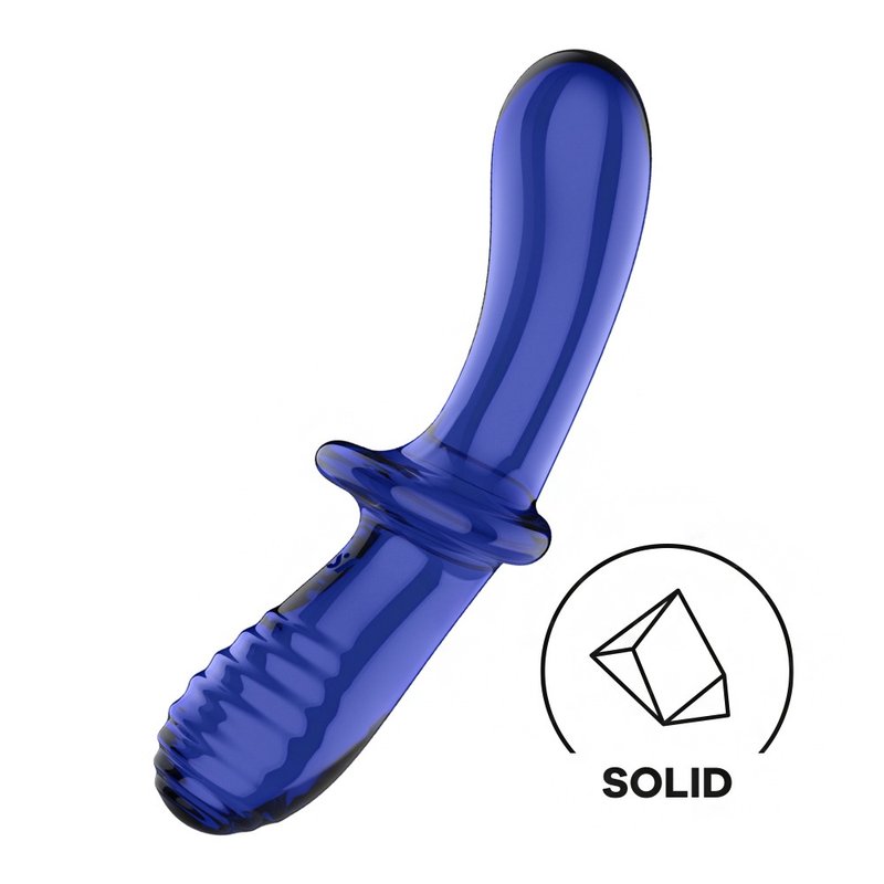 德國 Satisfyer Double Crystal 雙向玻璃按摩棒-晶藍 - 情趣用品 - 其他材質 