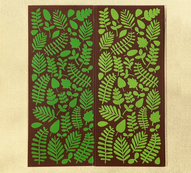 Assorted Leaf Stickers - สติกเกอร์ - วัสดุกันนำ้ สีเขียว