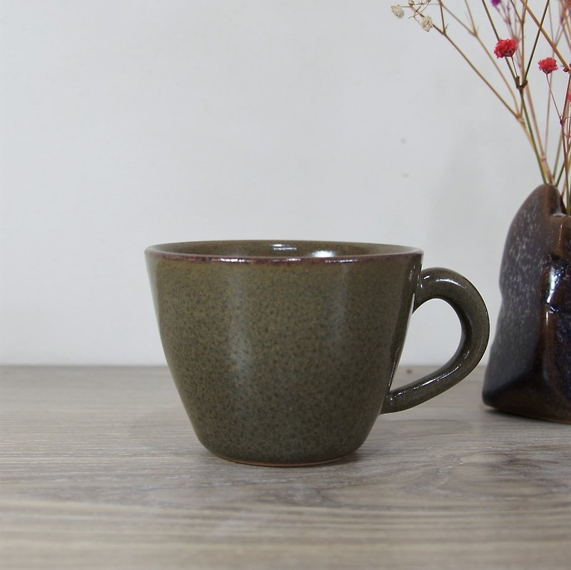 Sea cucumber green blue glaze coffee cup, tea cup, mug, water cup-about 120ml - Mugs - Pottery Green