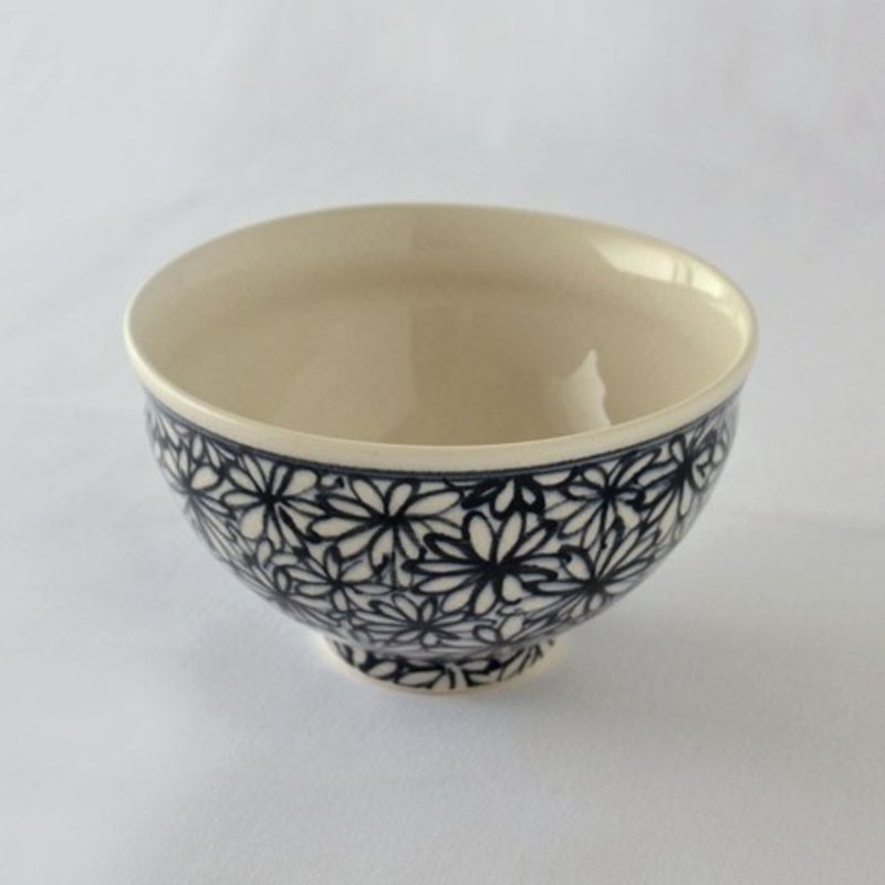 indigo flower lover rice bowl - Bowls - Pottery 