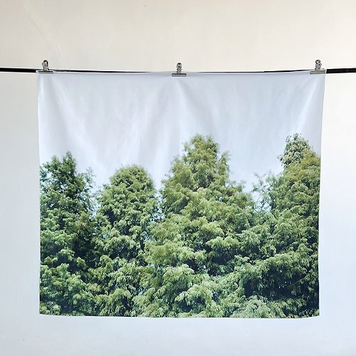 ITS CLOUD客製禮物 療愈系綠植樹窗簾掛布 150cm x 130cm 門簾