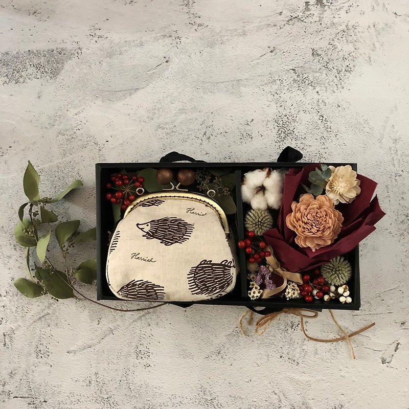 Roll x Kumquat hand made warm round rolling small hedgehog hand made package Christmas Christmas gift box exchange gift - Dried Flowers & Bouquets - Plants & Flowers 