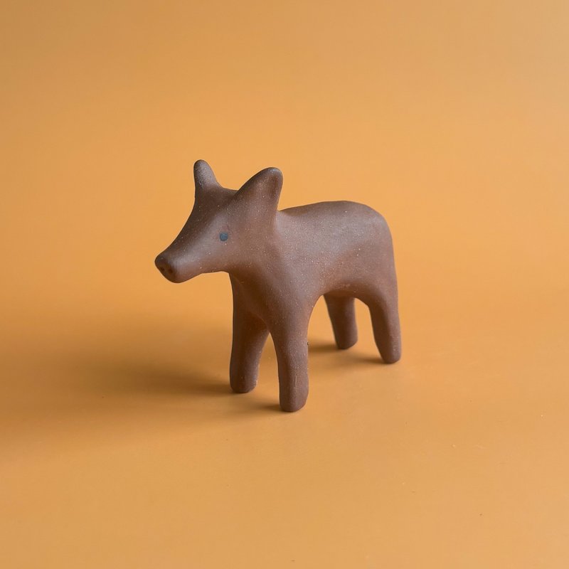 陶瓷母豬雕像 - 擺飾/家飾品 - 陶 咖啡色